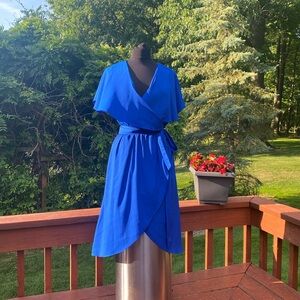 NWT Gianni Bini  blue wrap dress, see measurements and photos below